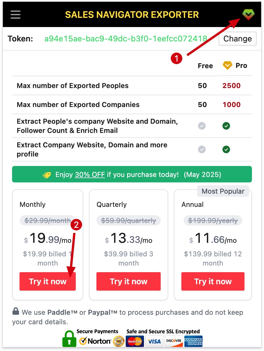 LinkedIn Sales Nav Lead Exporter chrome extension subscribe pro